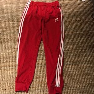 Adidas original red track pants